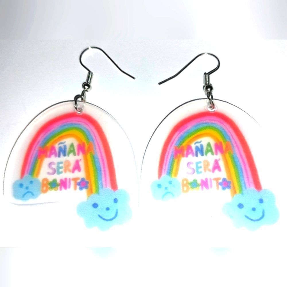 Colorful fun rainbow earrings - Picture 8 of 8